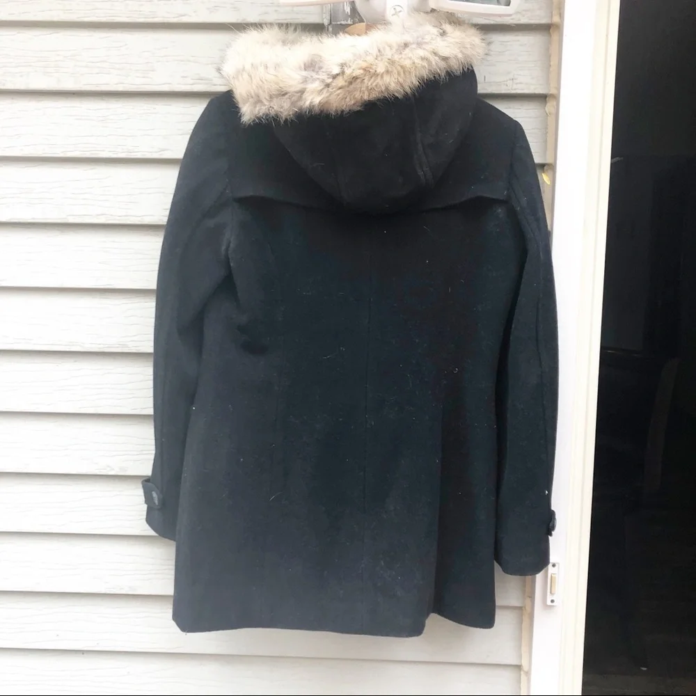 Andrew Marc NY Black Wool Peacoat Jacket Coat with Hood Womens Size 4